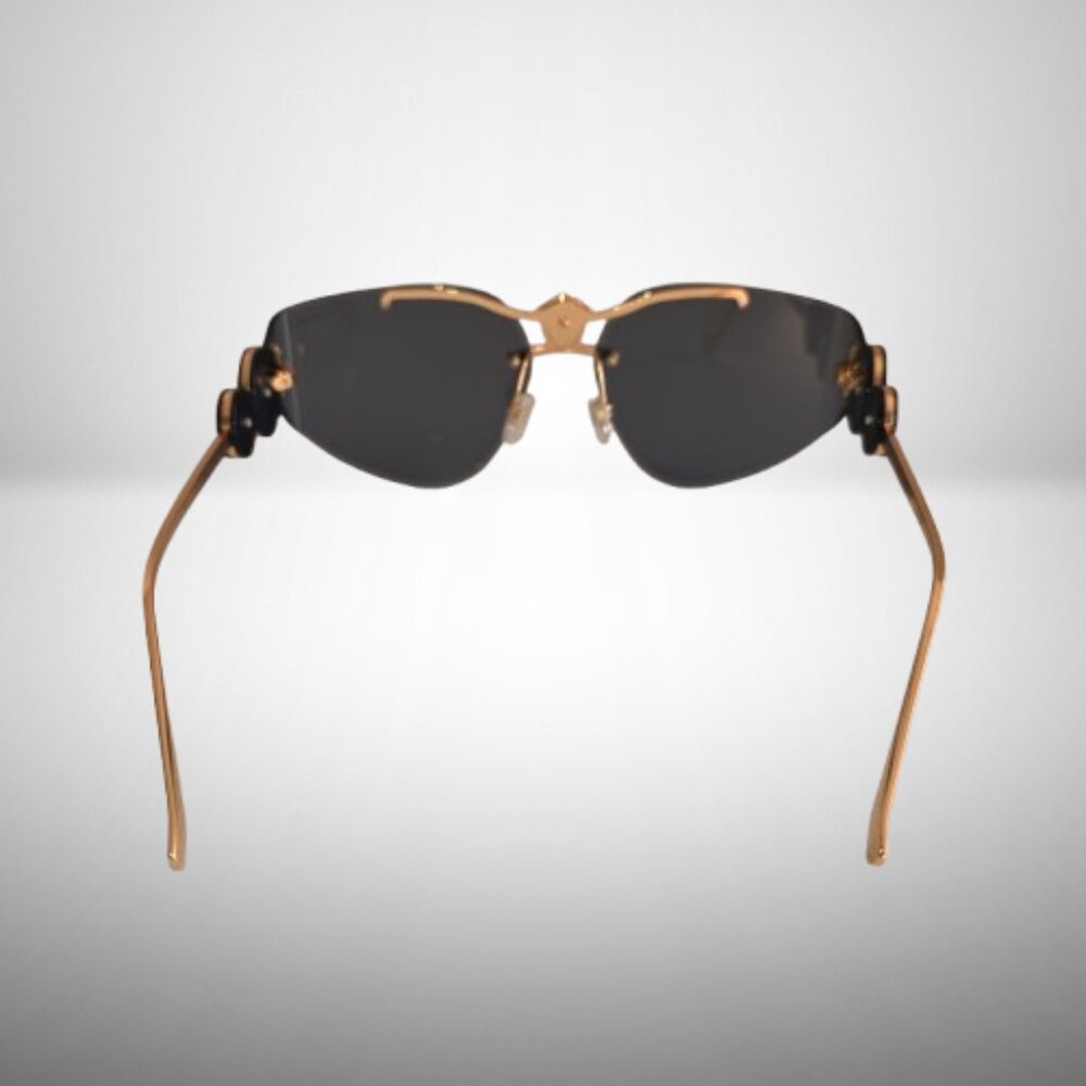 Versace Medusa VE2250K Rimless Gold Metal Aviator Sunglasses - New - Picture 5 of 8